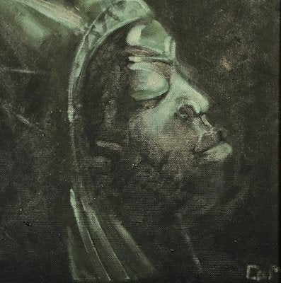 Yoruba King Portrait, 20th Century, Oil on Canvas-DKC-1790845