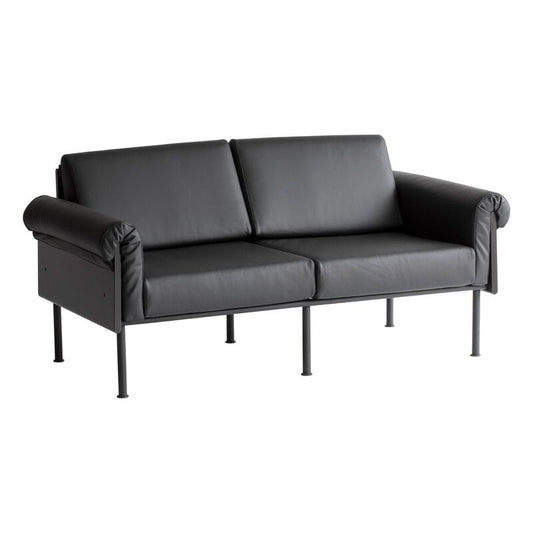 Ateljee 2-seater sofa by Yrjö Kukkapuro #black - black leather #