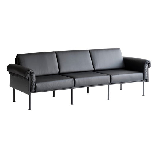 Ateljee 3-seater sofa by Yrjö Kukkapuro #black - black leather #