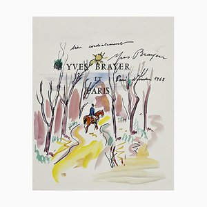 Yves Brayer, Knight In the Wood, Ink and Watercolor, 1968-ZCI-871098