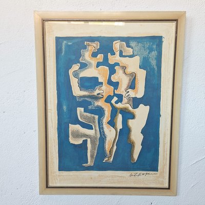 Zadkine Ossip, The Two Ossips, 1963, Lithograph, Framed-WK-2022777