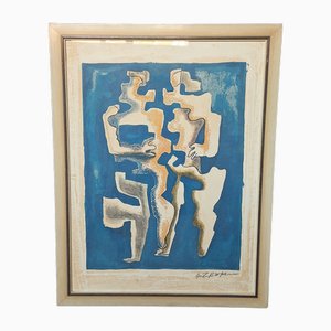 Zadkine Ossip, The Two Ossips, 1963, Lithograph, Framed-WK-2022777