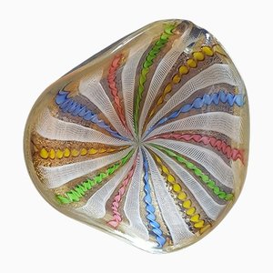 Zanfirico Murano Glass Ashtray or Bowl With Multicoloured Pattern-QDP-1241013