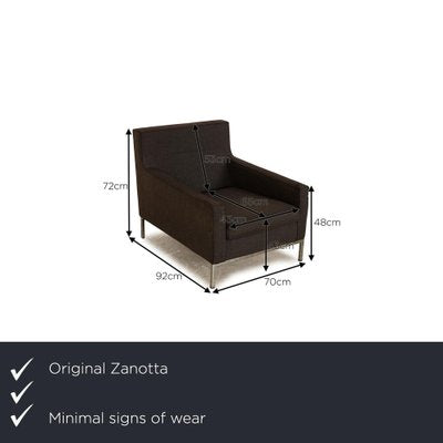 Zanotta Fabric Armchair in Dark Gray-RQW-1789446