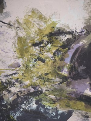 Zao Wou-Ki, Abstract Mountain Landscape, Original Lithograph-KHH-1301120