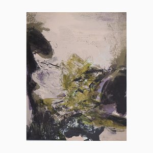 Zao Wou-Ki, Abstract Mountain Landscape, Original Lithograph-KHH-1301120