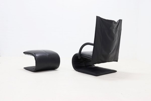 Zen Lounge Chair and Ottoman by Claude Brisson for Ligne Roset, 1980s, Set of 2-VV-1805104