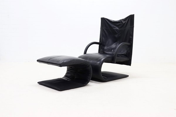 Zen Lounge Chair and Ottoman by Claude Brisson for Ligne Roset, 1980s, Set of 2-VV-1805104