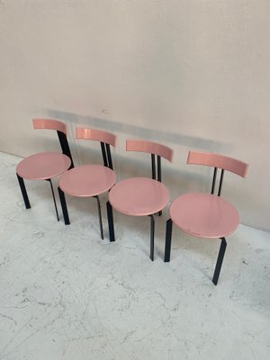 Zeta Pink Dining Chairs by Harvink, 1980s, Set of 4-QVY-1747252