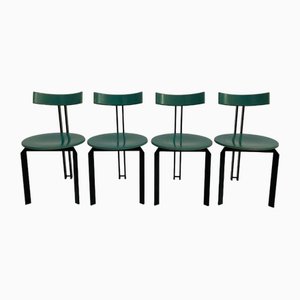 Zeta Turquoise Dining Chairs by Harvink, 1980s, Set of 4-QVY-1747250