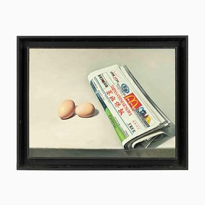 Zhang Wei Guang, Eggs and Newspaper, Oil Painting, 2006-ZCI-1769956