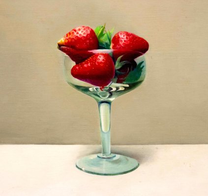 Zhang Wei Guang / Mirror - Cup with Strawberries - Oil on Canvas - 2000s-ZCI-899471