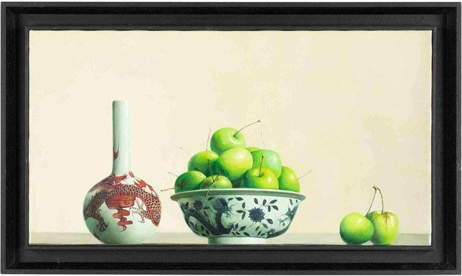 Zhang Wei Guang, Still Life with Apples and Bottle, Oil Painting, 2006-ZCI-1422429