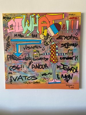 Ziv Lahat, Be Wise, 2019, Spray Paint and Acrylic Markers on Canvas-CHG-2030283