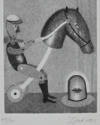 Zivko Djak, Rocking Horse, Etching, 1973-ZCI-871261