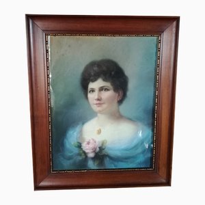 Zoé Laigneau, Portrait, 1900s, Pastel Drawing, Framed-VDX-1394748