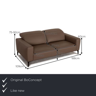 Zürich 2-Seater Sofa in Brown Leather from BoConcept-RQW-1748176