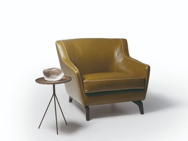 575 HI_STORY - Leather or fabric armchair with armrests by Vibieffe