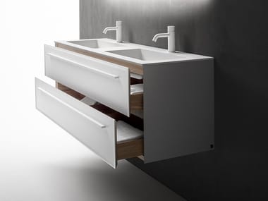 7.0 - Double wall-mounted vanity unit with drawers by Falper