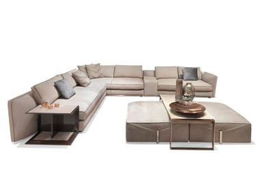 BASTIAN - Corner sectional leather sofa by Visionnaire