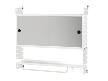 BATHROOM B - Sectional suspended bathroom cabinet with mirror by String Furniture