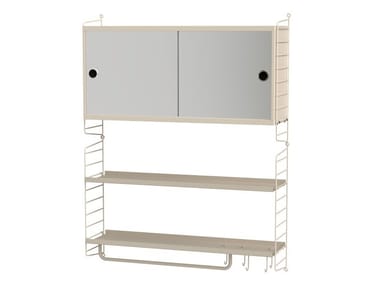 BATHROOM C - Suspended bathroom cabinet with mirror by String Furniture