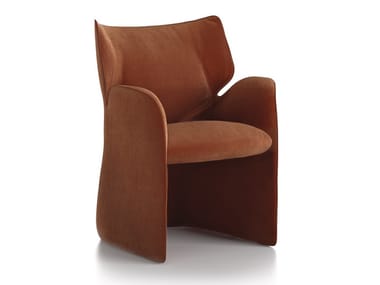 BEAT - Upholstered easy chair with armrests by Natuzzi Italia