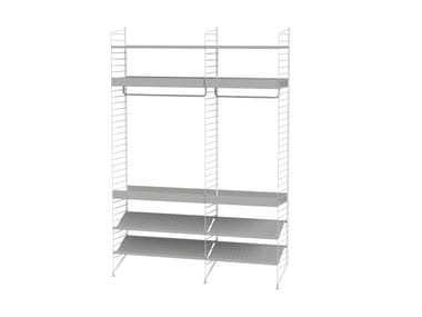 BEDROOM C - Powder coated steel wardrobe with shoe rack by String Furniture