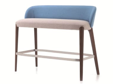 BELLEVUE 16 - Upholstered fabric bench with footrest by Very Wood