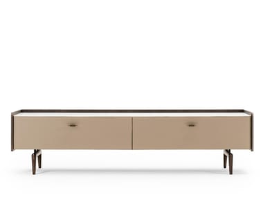BLUES - Low wooden TV cabinet by Turri