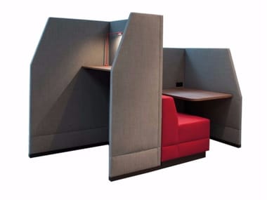 BRICKS WALL CUBICLE LOW - Acoustic fabric office booth by Casala