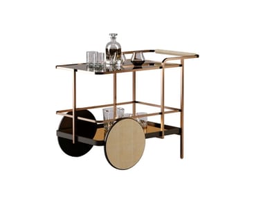 CONVIVIER - Metal and antelio glass food trolley by Paolo Castelli