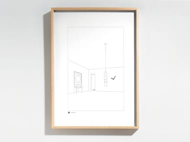 DRAWING NO. 12 - Wall-mounted wood and glass clock by Danese Milano