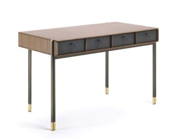 ELEY - Walnut secretary desk with drawers by Porada