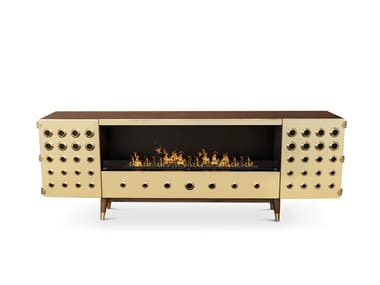 MONOCLES - Walnut fireplace / sideboard by Essential Home