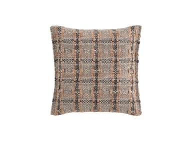 GARDEN LAYERS TERRACOTTA - Contemporary style check outdoor synthetic fibre floor cushion by GAN