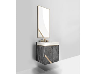 HARMONY - Wall-mounted marble vanity unit with drawers by Visionnaire