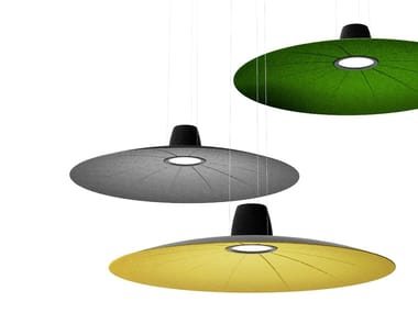 LENT - Acoustic dimmable fabric pendant lamp by Martinelli Luce