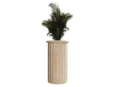 MAPUTO - High round natural stone plant pot by Paolo Castelli