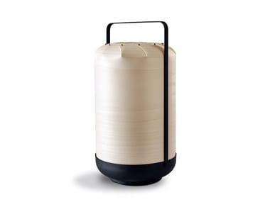 MINI-CHOU - Wood veneer and metal table lamp / lantern by LZF