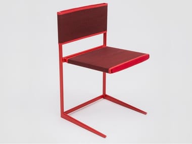 MORITZ - Powder coated metal and cotton fiber chair by Danese Milano