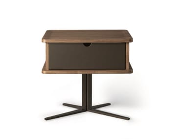 NELSON - Rectangular walnut bedside table with drawers by Bonaldo