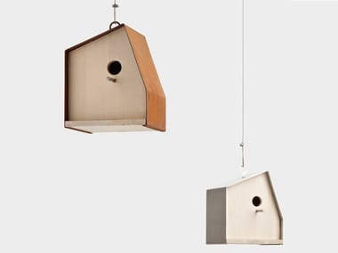 NEST N° 1 - Spruce and corten bird feeder by De Castelli