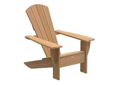 NEW ENGLAND - Teak deck chair with armrests by Royal Botania