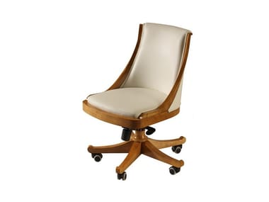 PRESIDENT - Swivel cherry wood executive chair with castors by Morelato