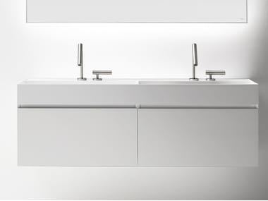 QUATTRO.ZERO - Double wall-mounted vanity unit with drawers by Falper