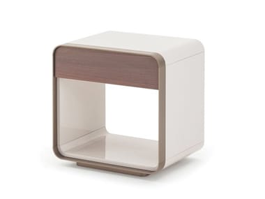 SOUL - Rectangular wooden bedside table with drawers by Turri