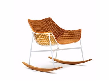 SUMMER SET - Rocking garden steel easy chair by Varaschin