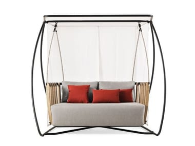 SWING - Canopy teak garden swing seat by Ethimo