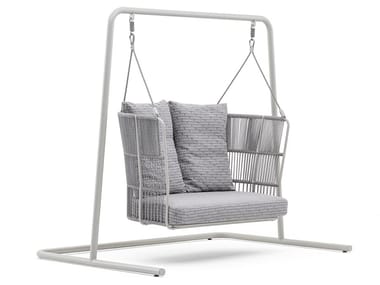 TIBIDABO - 2 Seater powder coated aluminium garden swing seat by Varaschin